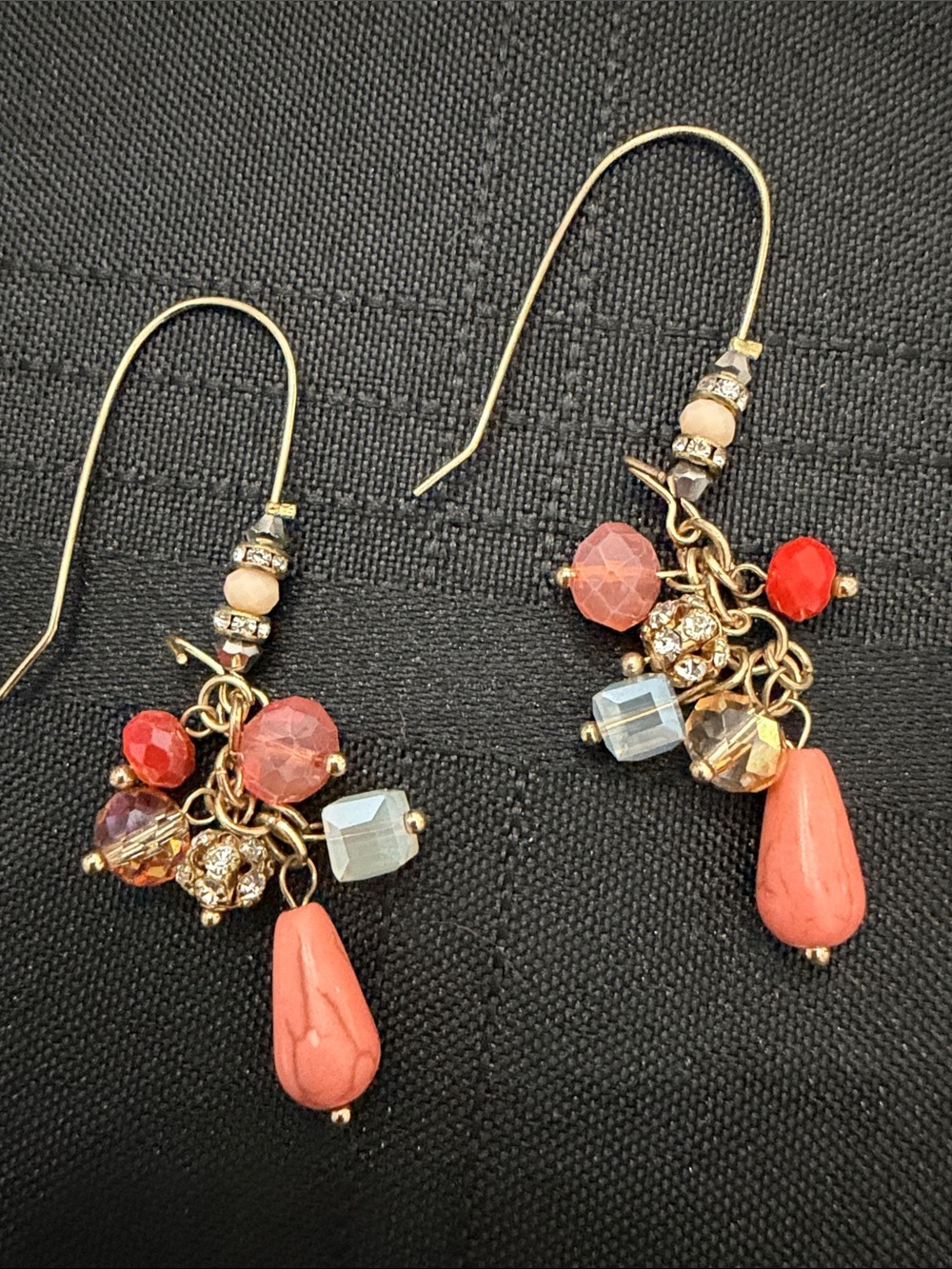 Gold-Tone Coral Drop Cluster Earrings - Women Jewelry